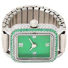 Radiance by Absolute™ Silvertone Rectangle Dial Ring Watch
