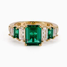 Radiance by Absolute™ Simulated Gemstone 7-Stone Emerald Cut Ring 