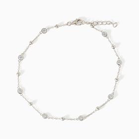 Radiance by Absolute™ Sterling Silver Bead Station Anklet