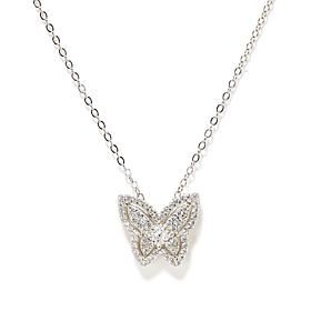 Radiance by Absolute™ Sterling Silver Butterfly Drop Chain Necklace