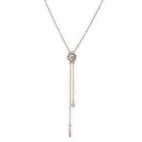 Radiance by Absolute™ Sterling Silver Heart Halo Bolo Chain Necklace