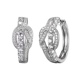 Radiance by Absolute™ Sterling Silver Love Knot Hoop Earrings