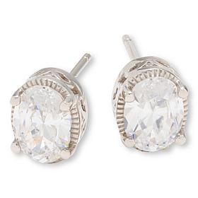 Radiance by Absolute™ Sterling Silver-Plated Oval Stud Earrings