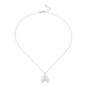 Radiance by Absolute™ Sterling Silver Puffy Initial Pendant with Chain
