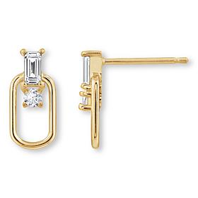 Radiance by Absolute™ Toi et Moi U-Shaped Drop Earrings 