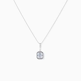 Radiant Two-Tone Enamel Pendant w/ Chain
