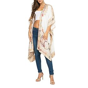 Raj Aamani Thick Stitch Embroidered Duster Kimono