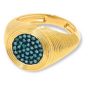 Rarities 1/4ctw Diamond Etched Circle Ring