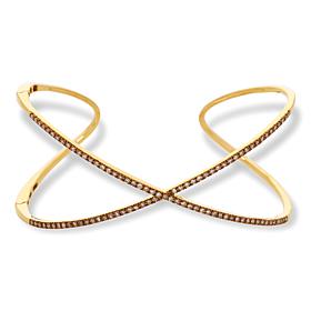 Rarities 3/4ctw Diamond Double Helix Crisscross Hinged Cuff