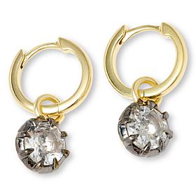 Rarities Black-Accented Rock Crystal Hugger Hoop Earrings