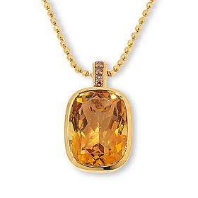 Rarities Cushion-Cut Gemstone Pendant with Diamond Accents & 16" Chain