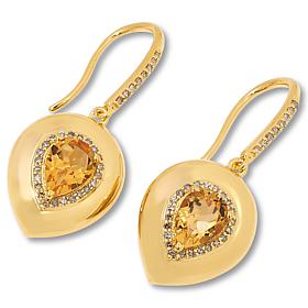 Rarities Diamond-Accented Pear-Shaped Gemstone Drop Earrings
