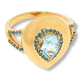 Rarities Diamond-Accented Pear-Shaped Gemstone Ring