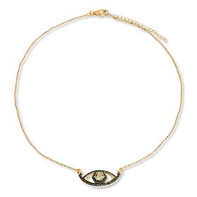 Rarities Gemstone and Diamond Evil Eye Hexagon Chain Necklace