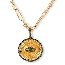 Rarities Gold-Plated 1/3ctw Colored Diamond Charm Toggle Necklace