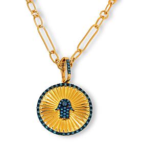 Rarities Gold-Plated 1/3ctw Colored Diamond Charm Toggle Necklace