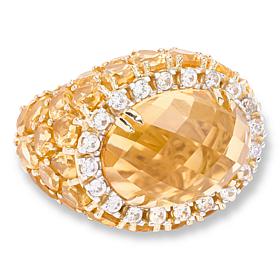 Rarities Gold-Plated Citrine Cluster Cocktail Ring