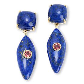 Rarities Gold-Plated Sterling Silver Freeform Gemstone Drop Earrings