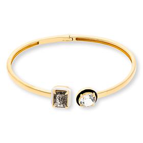 Rarities Gold-Plated White Topaz and Rutilated Quartz Cuff