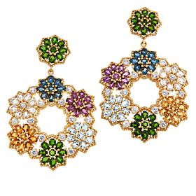 Rarities Multigemstone Gold-Plated Floral Drop Earrings