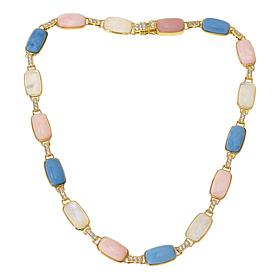 Rarities Opal, Moonstone and White Zircon Gold-Plated Necklace