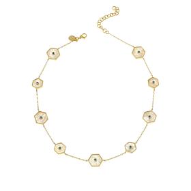 Rarities Rainbow Moonstone and London Blue Topaz Gold-Plated Necklace