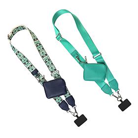 Rebecca Faith Set of 2 Clip & Call Phone Straps w/Pouches