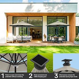 Reflection Height 2 Classic 11' Smart Patio Umbrella with Solar Panel