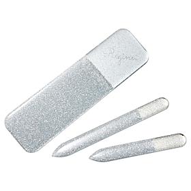 Regine 3-Piece Laser-Etched Hardened Glass Mani-Pedi File Set