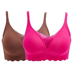Rhonda Shear 2-pack Gel Bra with Scalloped Edge Detail