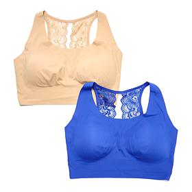 Rhonda Shear 2-pack Invisible Edge Body Bra with Lace Back