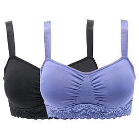 Rhonda Shear 2-pack Seamless Bra with Lace Band