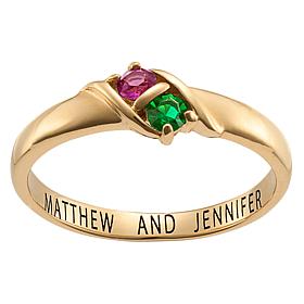 Round Birthstone Double Crystal Ring