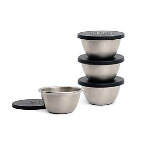 RSVP Set of 4 Condiment Cups with Lids