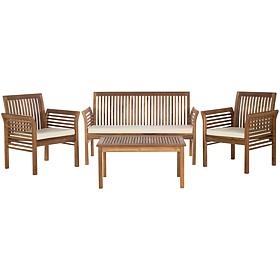 Safavieh Carson 4-piece Outdoor Living Set-Brown-Beige
