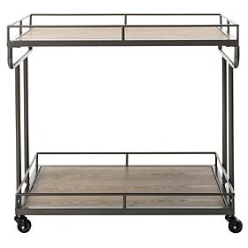 Safavieh Dawson 2-Tier Charcoal Rectangular Bar Cart