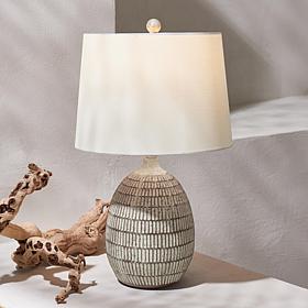 Safavieh Dewlen 24" Brown and White Resin Table Lamp