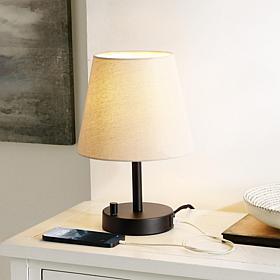 Safavieh Dexter 13.5" Black Table Lamp with USB Port