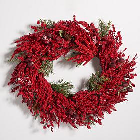 Safavieh Fx 30" Berry & Pine LED Wreath