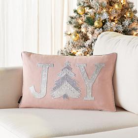 Safavieh Joy Holiday Tree Pillow in Pink