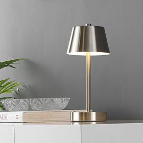 Safavieh Laita Rechargeable LED Table Lamp, Nickel, 11"H