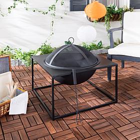 Safavieh Leros Square Fire Pit with Screen