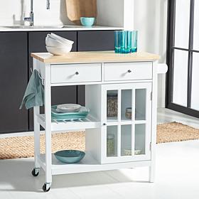 Safavieh Locklyn 1-Door 2-Drawer 2-Shelf Kitchen Cart