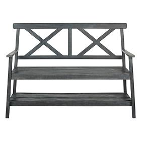 Safavieh Mayer Outdoor Bench with Shelf