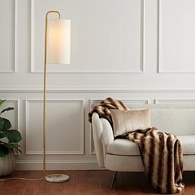 Safavieh Troilus Gold and White Marble Floor Lamp 64"