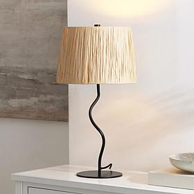 Safavieh Ziggi Black Metal Table Lamp with Paper Rope Shade
