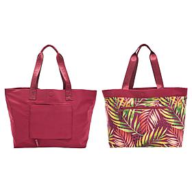 Samantha Brown Reversible Solid/Print Tote Bag