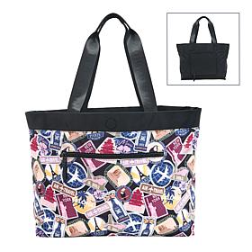Samantha Brown Reversible Solid/Print Tote Bag