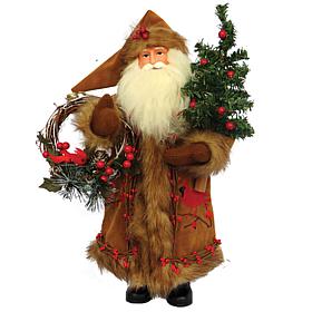 Santa's Workshop 15' Cardinal and Berries Santa Figurine