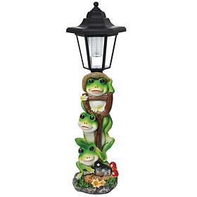 Santa's Workshop Frog Solar Light Post